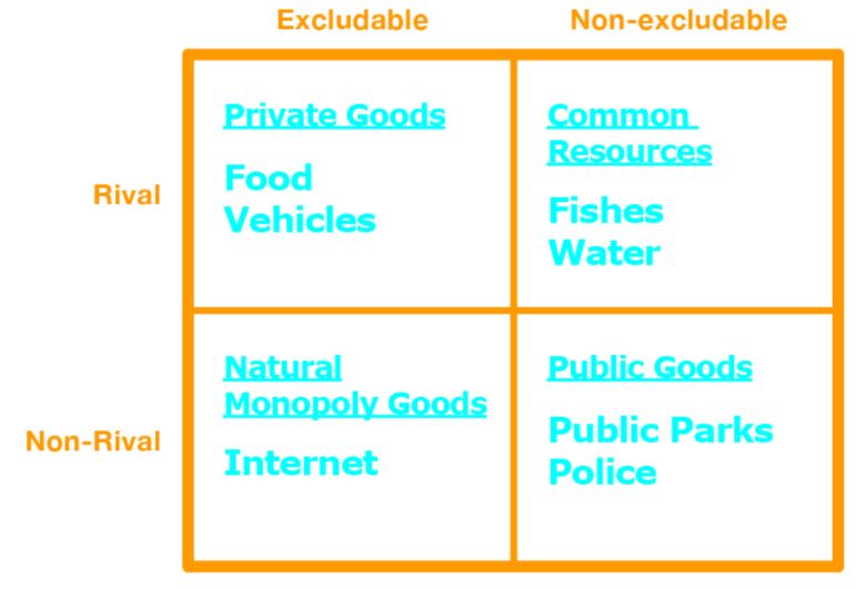 Public Goods Distinguishing Types of Goods Private Goods  Public Goods Common Resources Natural Monopoly Goods