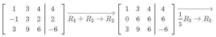 Row reducing the augmented matrix