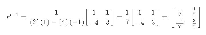 Inverse matrix of P