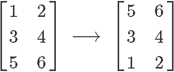 Three basic row operations in matrices StudyPug