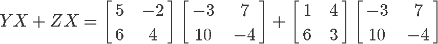 Properties of matrix multiplication