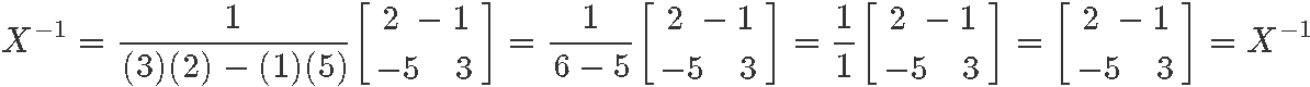 The inverse of a 2x2 matrix