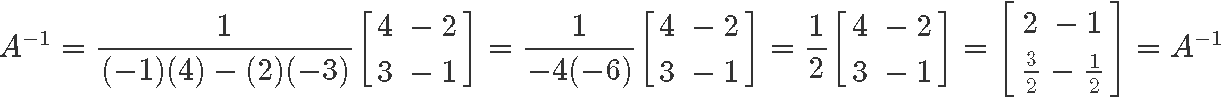 The inverse of a 2x2 matrix