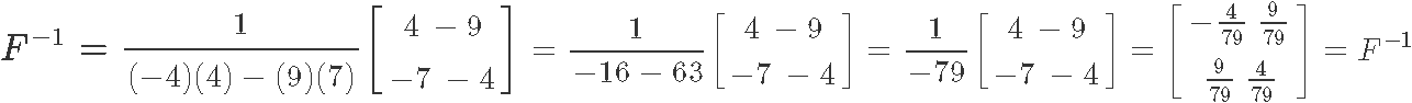 The inverse of a 2x2 matrix