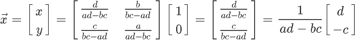 The inverse of a 2x2 matrix