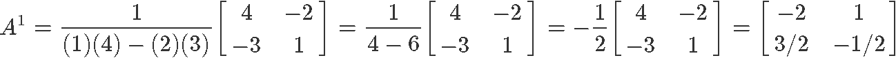 The inverse of a 2x2 matrix