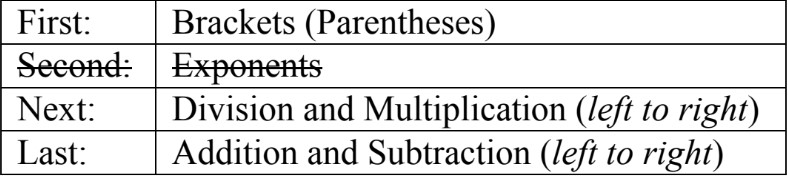 Applications of the Four Operations (BEDMAS without exponents)