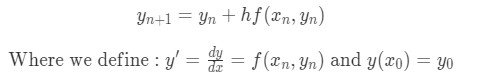 Euler's method formula