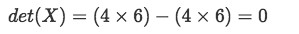 Equation 7: Determinant of matrix X