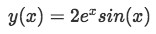 Equation for example 1(f): Particular solution to the differential equation