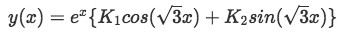 Equation for example 3(c): General solution to the differential equation