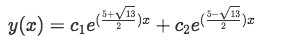 Equation for example 3(c): General solution of the differential equation