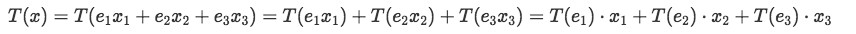 Equation 14: Linear transformation of vector x