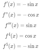 Equation 5: Taylor Series of cosx pt.1