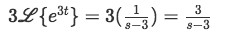 Equation for example 1(c):Solution to the Laplace transform