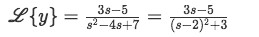 Equation for example 2(f): Rewriting the Laplace transform