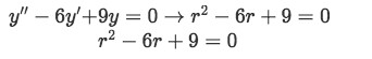 Equation for example 1(a): Characteristic equation