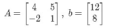 Components A and b from matrix equation Ax=b