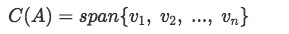 Equation 2: Column space of matrix A