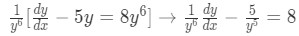 Equation for Example 3(a): Dividing by the highest power of y