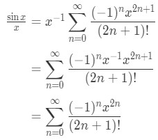 Equation 7: Taylor Series of sinx/x pt.3