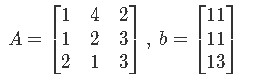  Components A and b from matrix equation Ax=b