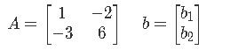 A and b to solve the matrix equation