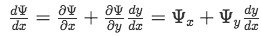 General formula for the total differentiation of Psi respect to x