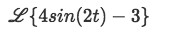 Equation for Example 3: Laplace transform to solve.