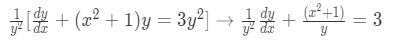 Equation for Example 4(a): Dividing by the highest power of y
