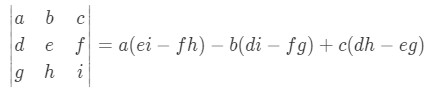 Solution formula for a 3x3 matrix