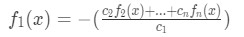 Rearranging the set of finite number of functions with constant coefficients
