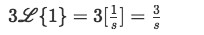 Equation for example 3(e): Solving the second Laplace transform