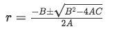 Equation 3: Quadratic formula