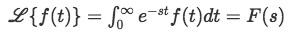 Laplace transform for a function f(t) where t greater than 0