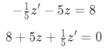 Substituting z and z' into the differential equation