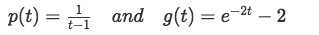 Equation for Example 1(a): Identifying functions p(t) and g(t)