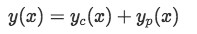 Equation 6. General solution equation for nonhomogeneous constant coefficient 2nd order linear differential equation