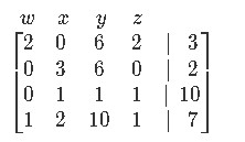 Constructing the augmented matrix from the system of linear equations