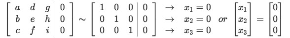 Finding the x components using augmented matrix and row-reduction