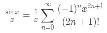 Equation 7: Taylor Series of sinx/x pt.2