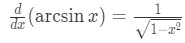 Formula 1: Derivative of arcsinx