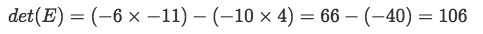 Equation 11: Determinant of matrix E