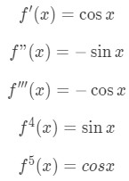 Equation 4: Taylor Series of sinx pt.1