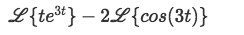 Equation for Example 5(a): Laplace transform separated by linearity