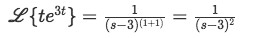 Equation for example 5(c): Solving the first Laplace transform