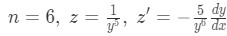 Equation for Example 3(b): Identifying n, z and z'
