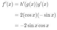 Equation 2: Derivative of cos^2x pt.5