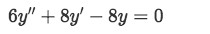 Equation for example 2: Differential equation to solve.