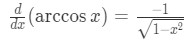 Formula 2: Derivative of arccosx